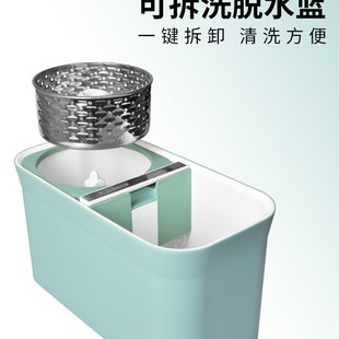 免手洗家用拖布桶手压自动甩干墩布桶一拖净 大卫D11旋转拖把新款