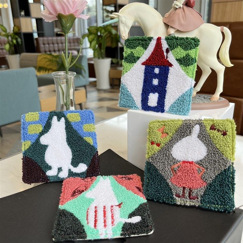 出口可爱姆明亚美毛巾圈面料厚实杯垫咖啡杯垫水杯垫,居家布艺,戳戳绣,淘宝优惠券,粉丝福利购,淘宝优惠卷