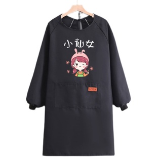 2022新款帆布长袖罩衣家里家外围裙女家用厨房做饭男工作定制logo