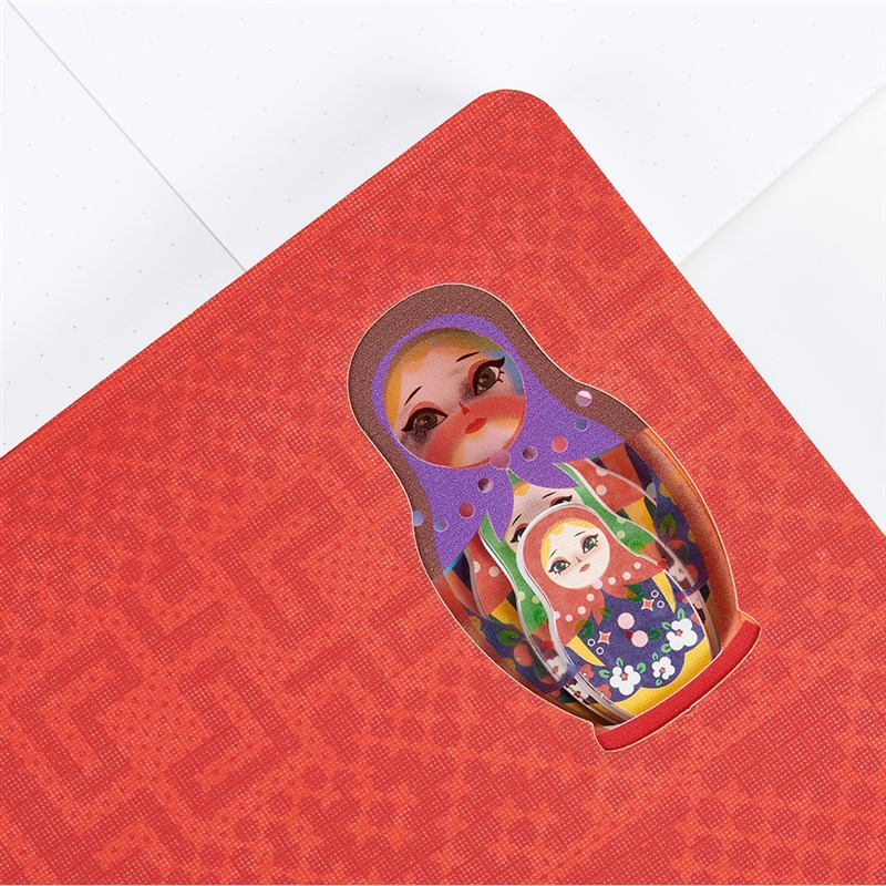 纸志雕刻俄罗斯套娃绘图手帐本创意简约文艺精致日记本毕业礼物记