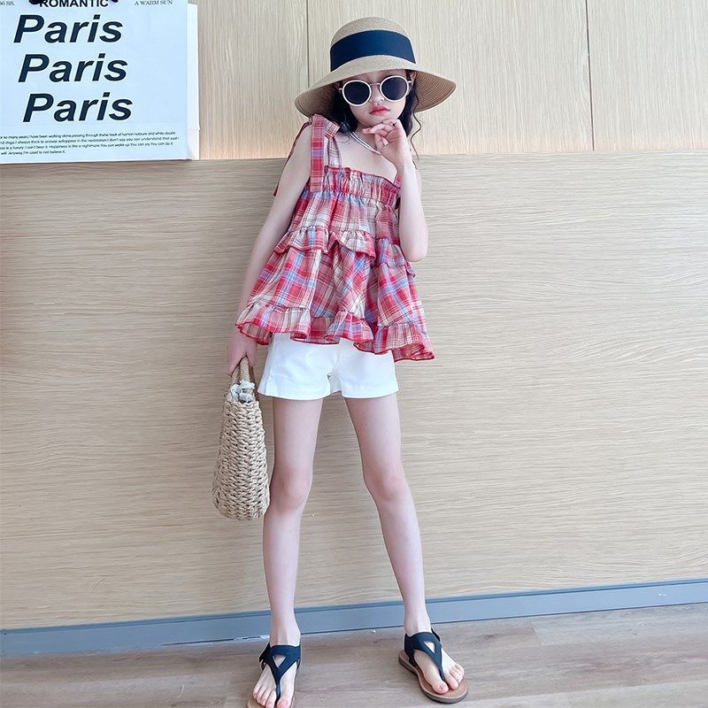 女童夏季裤子薄款2024新款女大童夏装上衣儿童短裤小女孩夏天套装