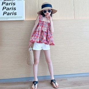 女童夏季裤子薄款2024新款女大童夏装上衣儿童短裤小女孩夏天套装