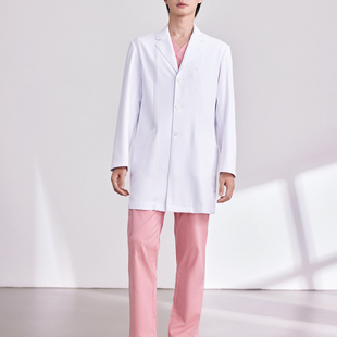 PANAKEIA帕那刻亚高端定制中短款白大褂抗皱男医生服长袖医用美容