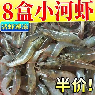 野生小河虾鲜活淡水活虾现冻小白虾草虾明虾青虾虾米顺丰包邮
