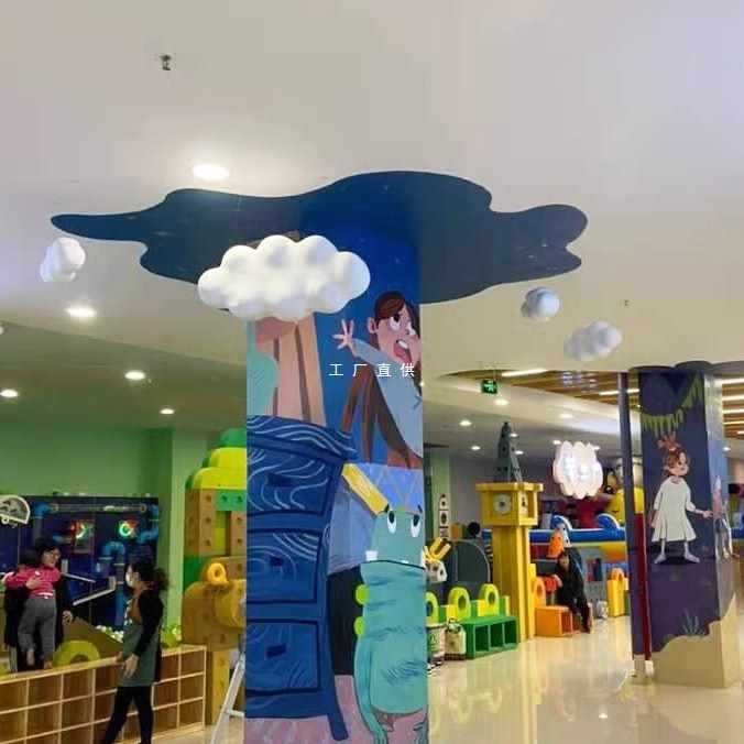 ?春季泡沫云朵装饰商场美陈空中吊饰店铺橱窗道具4S店展厅布