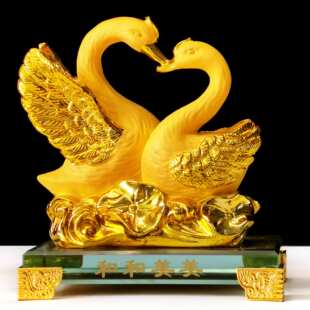 和和美美天鹅小摆件客厅玄关家居装饰品爱情婚房结婚礼物厂家