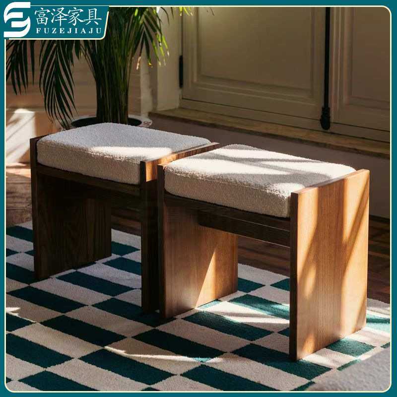 法式客厅实木沙发凳家用换鞋凳卧室床尾凳化妆凳设计师民宿餐厅椅,3C数码配件,摄像机配件,淘宝优惠券,粉丝福利购,淘宝优惠卷