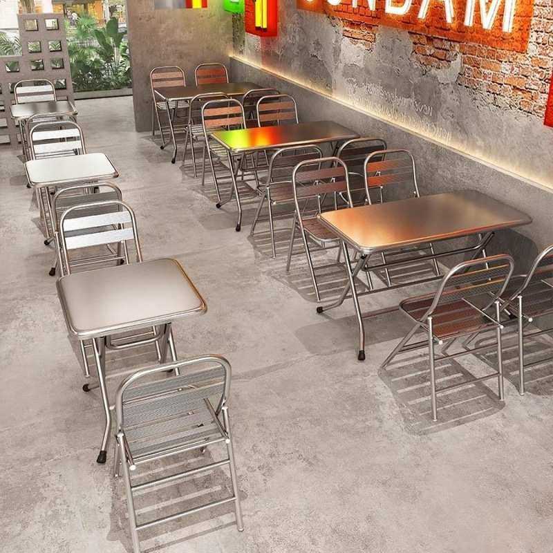 工业风餐饮小吃店不锈钢折叠网红方桌椅烧烤店串串东南亚店桌面,3C数码配件,摄像机配件,淘宝优惠券,粉丝福利购,淘宝优惠卷
