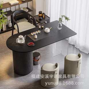 侘寂风实木阳台茶桌椅组合客厅家用小茶台一体现代简约高级小户型