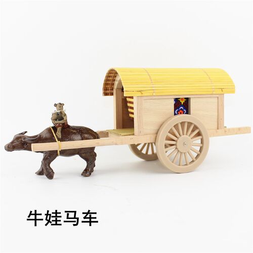 木制工艺品牛拉马车模型家居装饰C摆件实木手工创意活动礼品包邮
