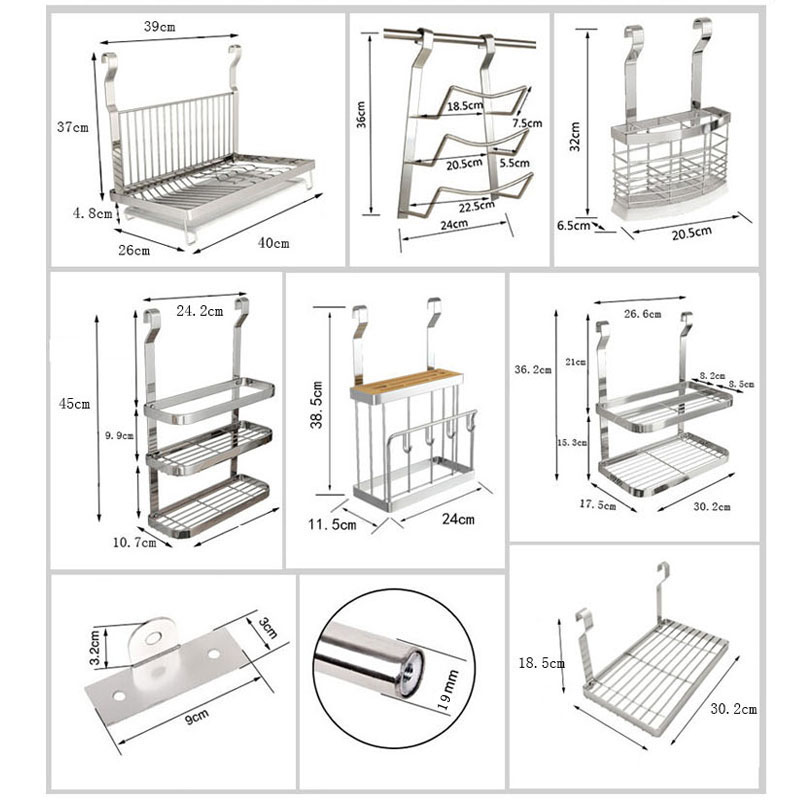 免打孔厨房挂件置物架304不锈钢沥水碗架刀架壁挂式筷Z子厨具收纳