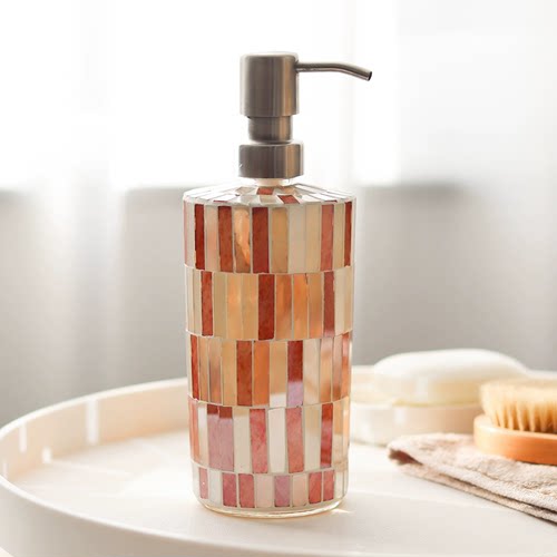 欧式马赛克玻璃洗手液按压瓶 洗发水沐浴露空瓶子 轻奢乳液分装瓶