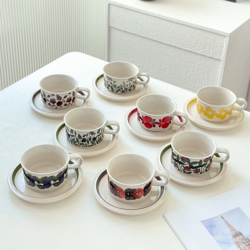 复古小众陶瓷咖啡m杯碟套装拿铁拉花咖啡杯礼物杯子下午茶杯碟,餐饮具,咖啡杯,淘宝优惠券,粉丝福利购,淘宝优惠卷