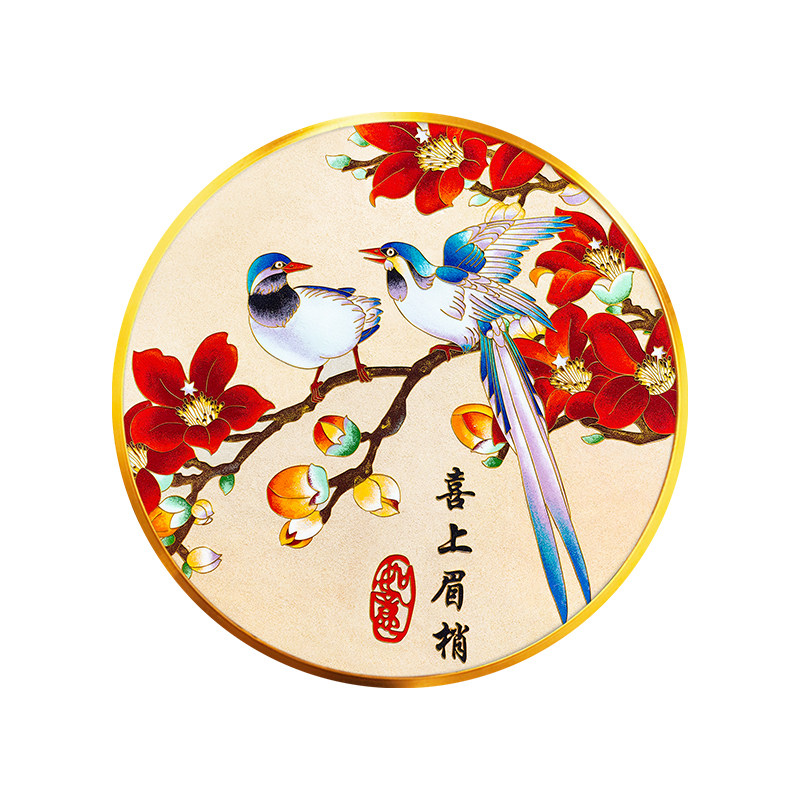 喜上眉梢好寓意客厅玄关装s饰画 景泰蓝掐丝珐琅diy非遗釉料材料,特色手工艺,景泰蓝,淘宝优惠券,粉丝福利购,淘宝优惠卷