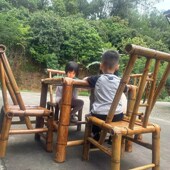 户外桌椅庭院竹桌l竹椅休闲露营地餐桌餐椅阳台竹茶几围炉煮茶桌