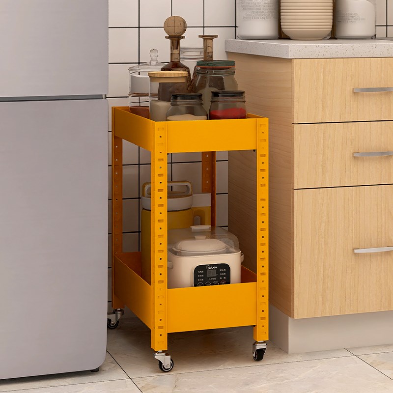 厨房小推车置物架零食调味料落地收纳H桌边超轻便万向轮移动餐车