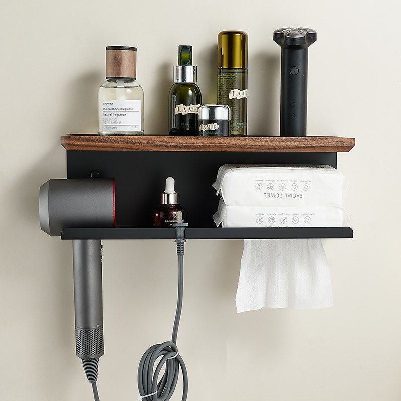 黑胡桃木吹风机置物架免打孔卫A生间电吹风挂架吹风筒支架浴室架,家庭/个人清洁工具,吹风机置物架,淘宝优惠券,粉丝福利购,淘宝优惠卷