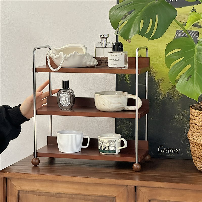 多层实木置物架i杯架咖啡杯水杯马克杯茶杯收纳架小众高级感展示