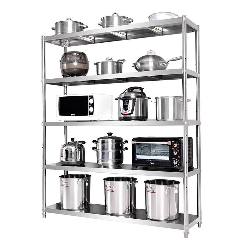 厨房置物架不锈钢收纳落地式多层物品摆放架N五层架子厨具储物层