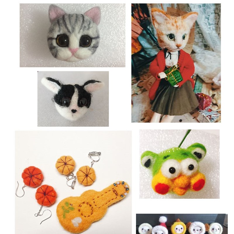 西班牙昆士兰6g6S羊毛diy材料羊毛毡戳戳乐材料包工具套装 羊毛条