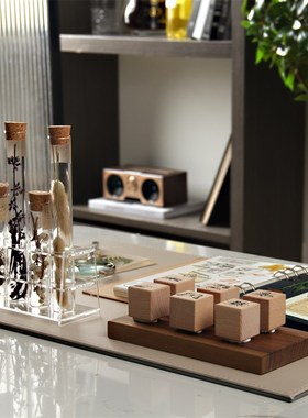 样板房书房书桌软装摆件花艺z儿童房昆虫植物干花标本主题装饰品