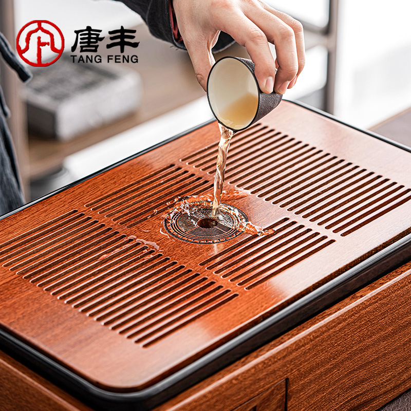 现货速发花梨木实木茶盘家用收纳一体多功能高端新款干泡盘轻奢长