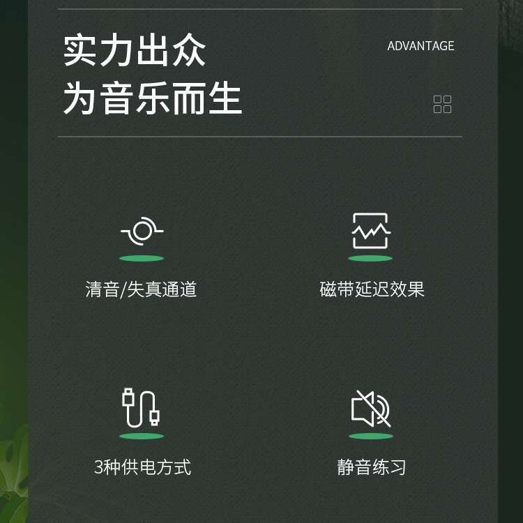 TWINOTE TGA-3静音练习 清音失真双通道 磁带延迟5瓦迷你吉他音箱
