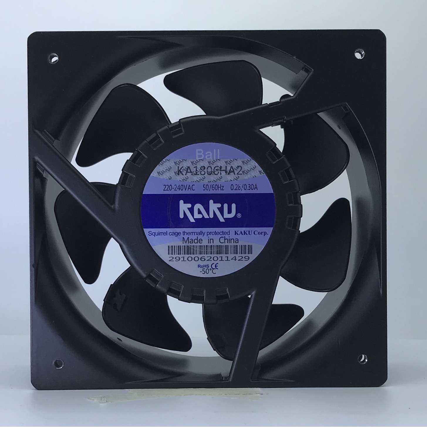 卡固风扇KA1806HA2滚珠轴流风机220v 防水小型金属散热扇