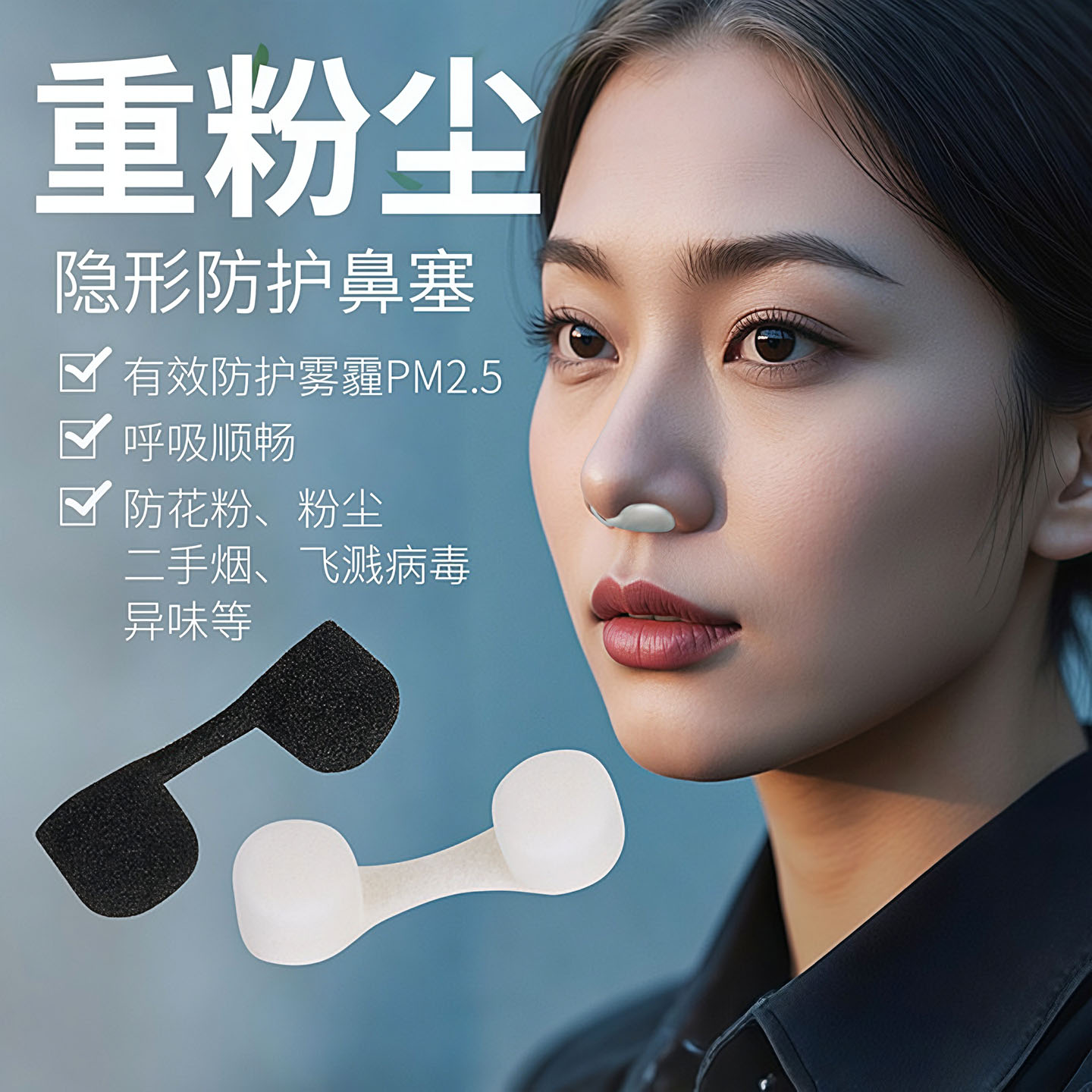 一次性海绵隐形过滤鼻罩防尘