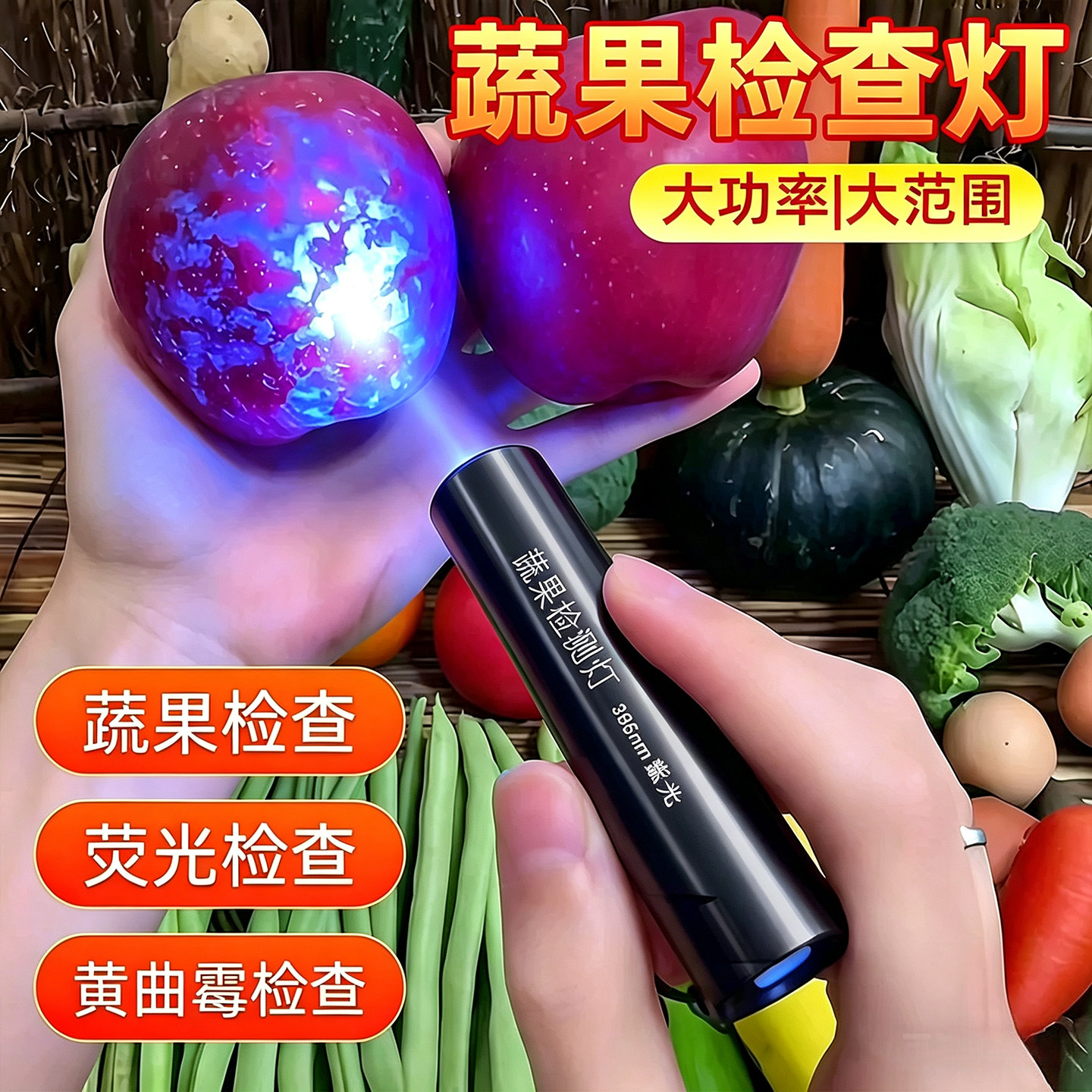 德国紫光灯鉴定疏菜检蓝矾蓝光波尔多液荧光剂365nm紫外线检测灯