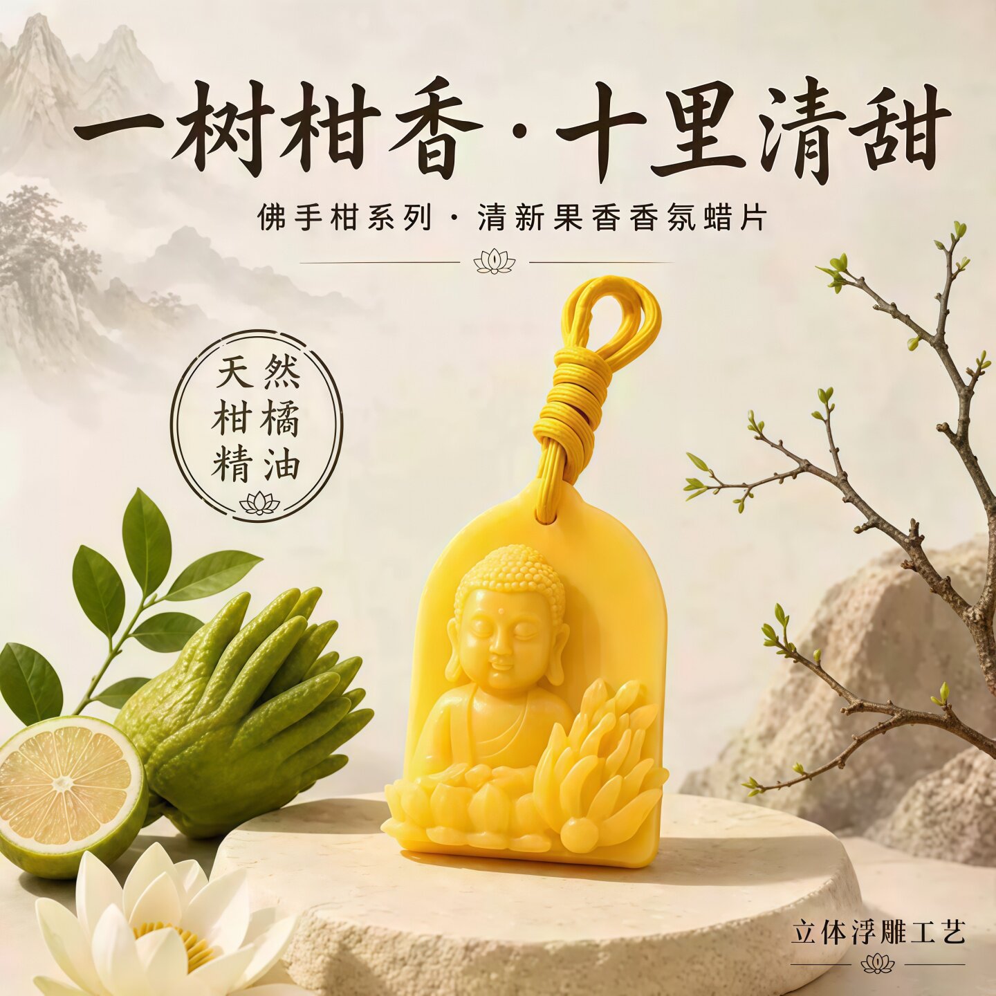 佛手柑橘果香香薰蜡片持久留香