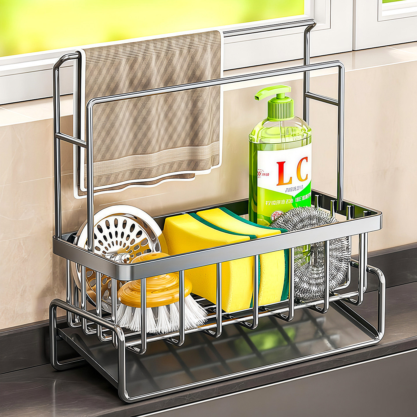 厨房抹布沥水架洗碗布海绵收纳架水槽置物架水龙头水池窄边沥水篮