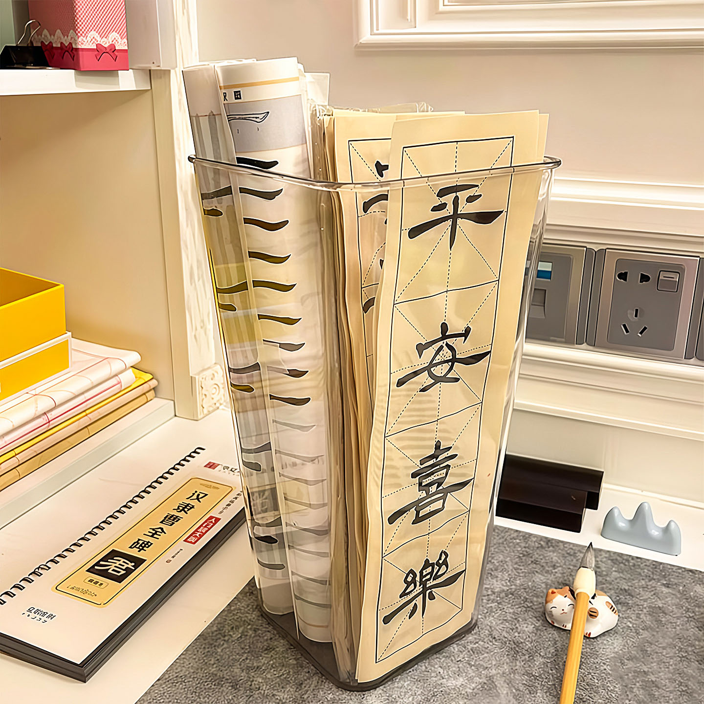 书法字画宣纸毛笔收纳盒图片