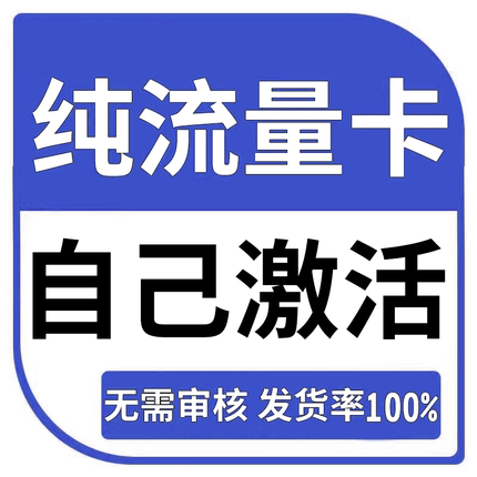 纯流量上网卡大流量无号流量卡无线网无通话全国通用4g5g电话卡