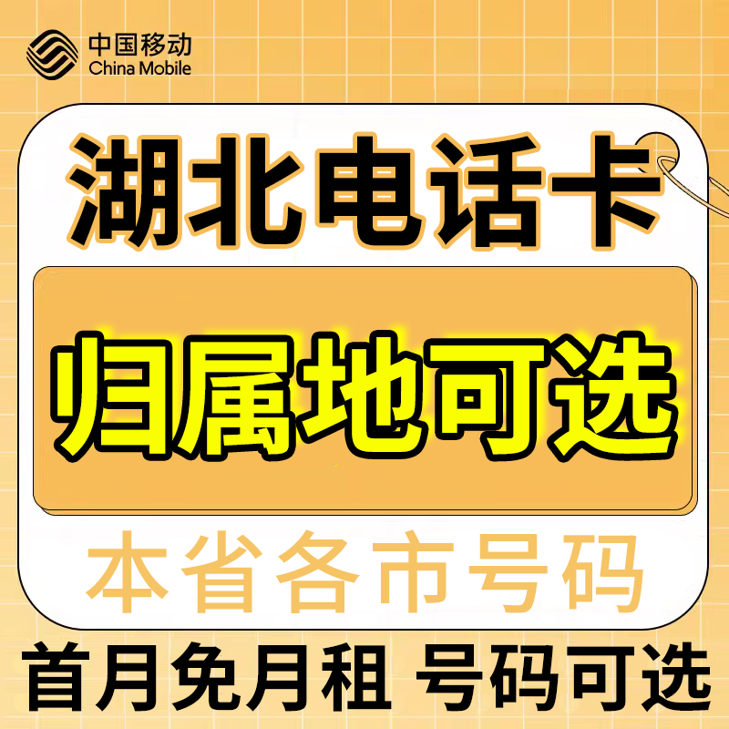 湖北武汉十堰鄂州荆门孝感中国移动卡上网卡手机卡电话流量卡