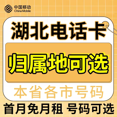 湖北武汉十堰鄂州荆门孝感中国移动卡上网卡手机卡电话流量卡