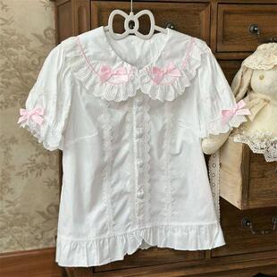 上衣衬衫 日系娃娃Lolita可爱泡泡短袖 百搭甜美衬衣洛丽塔夏季 新款