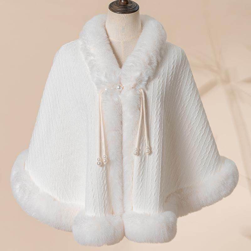 2025新款斗篷披肩洛丽塔外搭披肩加绒保暖针织外套秋冬披风女成人