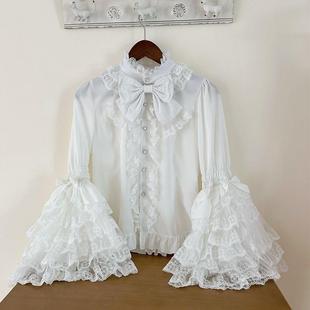 Lolita洋装甜美可爱蕾丝dolllolita姬袖衬衫长袖jsk内搭衬衫上衣