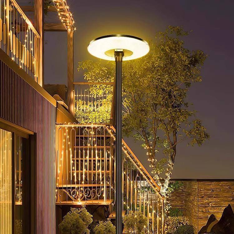 太阳能户外灯庭院景观家用院子别墅花园露台移动飞碟感应照明路灯