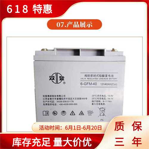 双登蓄电池6-GFM-100免维护电池12V100AH UPS电源用