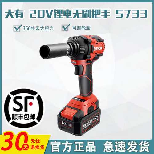 DEVON/大有电动扳手无刷锂电充电式冲击扳手架子工木工电风炮5733