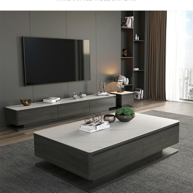 茶几客厅小户型爆款岩板茶几轻奢岩板茶几小桌子套装茶几2024新款