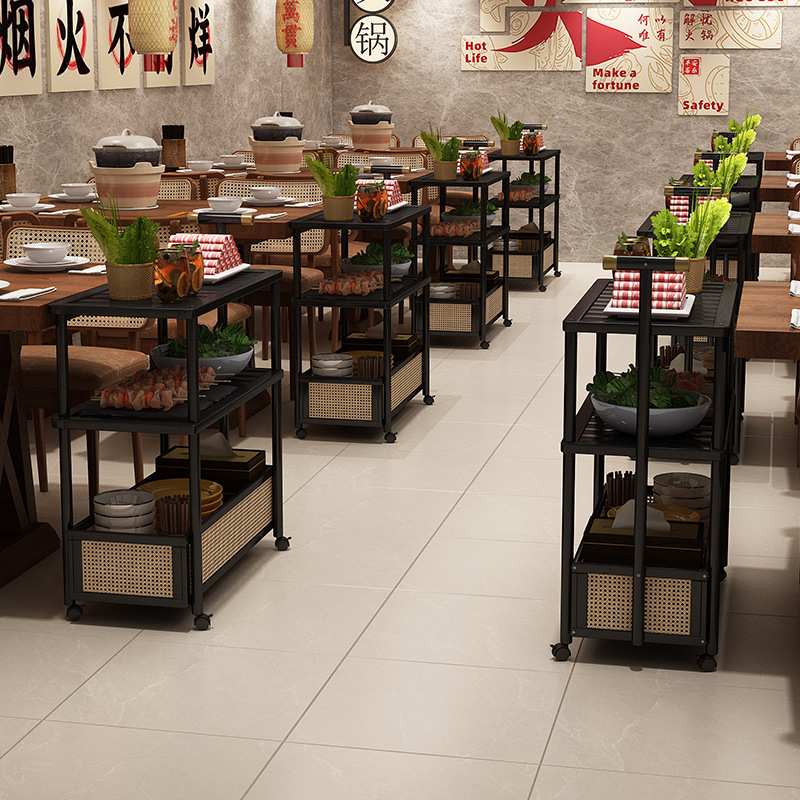 火锅店专用菜架子可移动置物架多层收纳架串串烤肉店桌边菜品层架