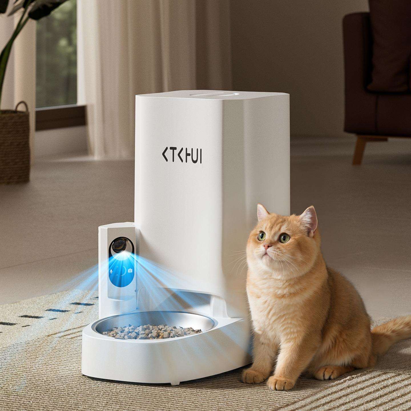 宠物智能喂食器大容量猫咪狗狗智能投食机可视频互动自动喂食器