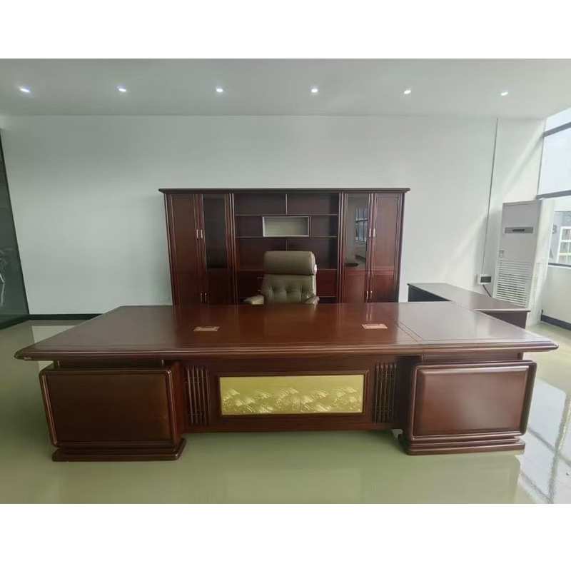 新中式老板桌办公桌金典胡桃色中国风董事长大班台总经理办公家具