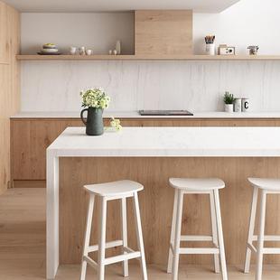 森川马鞍吧凳实木吧台椅商用酒吧前台高脚凳家用简约白蜡木岛台J&