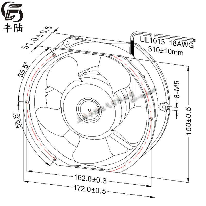 17cm三协1725椭圆FP-108EX-S1-S/B AC220V交流轴流风机仪表散热风