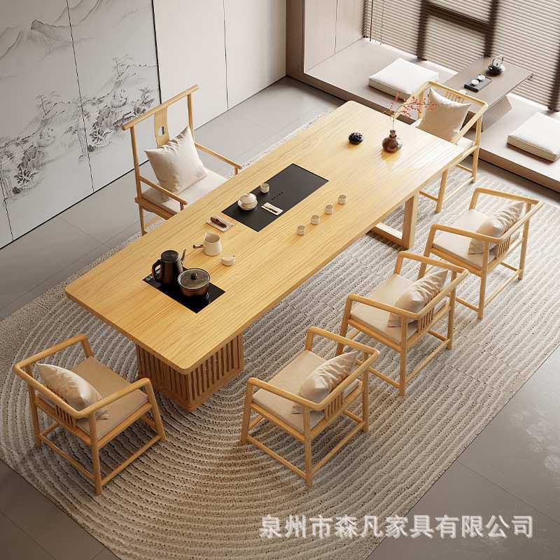 新中式设计师茶水台泡茶桌家用客厅多人接待休闲茶桌民宿禅意桌子