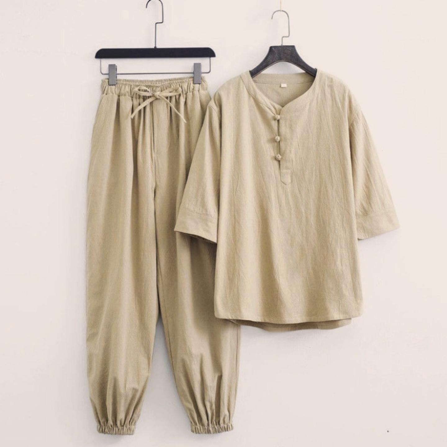 中国风禅服茶服居士服套装中式
